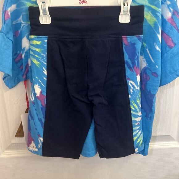 NWT Justice Girls T-shirt+ Short Outfit Set, Size Small (7/8) TIE DYE Turquoise - Picture 13 of 16